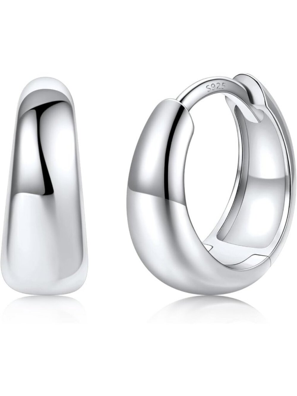 Chunky 14K Gold Plated Huggie Hoop Earrings for Women - Stylish Small Hoops